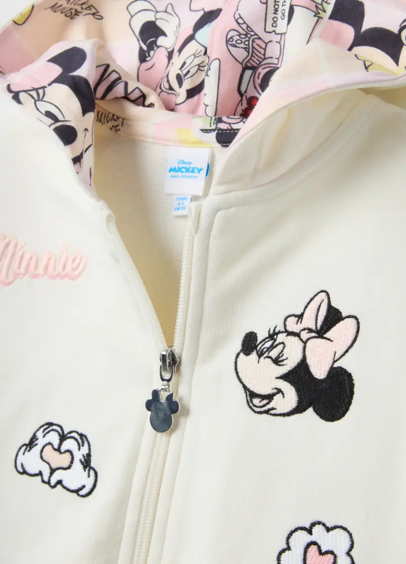 Felpa Bianca Da Bambina In Puro Cotone Regular Fit Con Stampe, Bianco miniatura 3