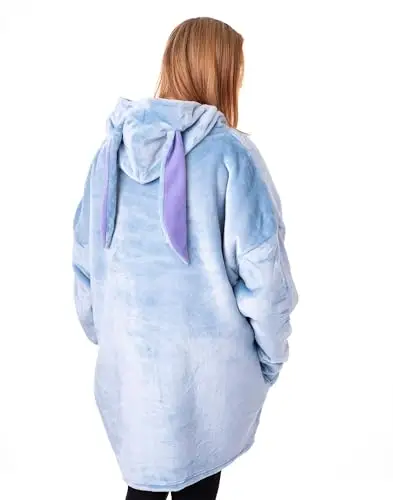 Disney Felpa con Cappuccio indossabile da Donna Eeyore | Pullover Blu con Cappuccio per Adulti con Faccia da miniatura 3