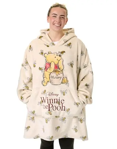 Disney Felpa con Cappuccio indossabile da Donna Winnie The Pooh | Pullover Beige con Cappuccio per Adulti con