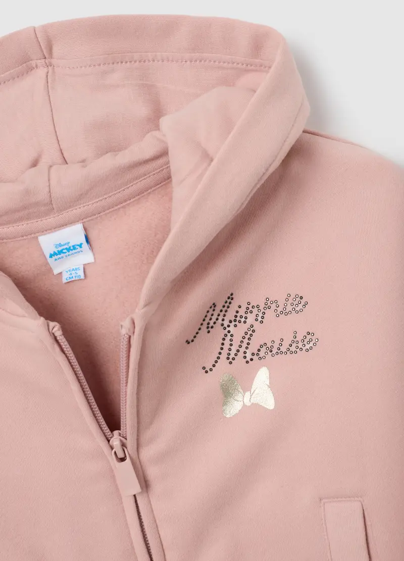 Felpa Da Bambina In Misto Cotone Rosa Regular Fit Con Stampa Disney, Rosa miniatura 3