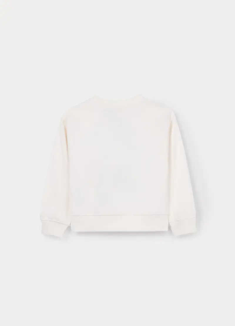 Felpa Disney In French Terry Misto Cotone Bambina, Bianco miniatura 2