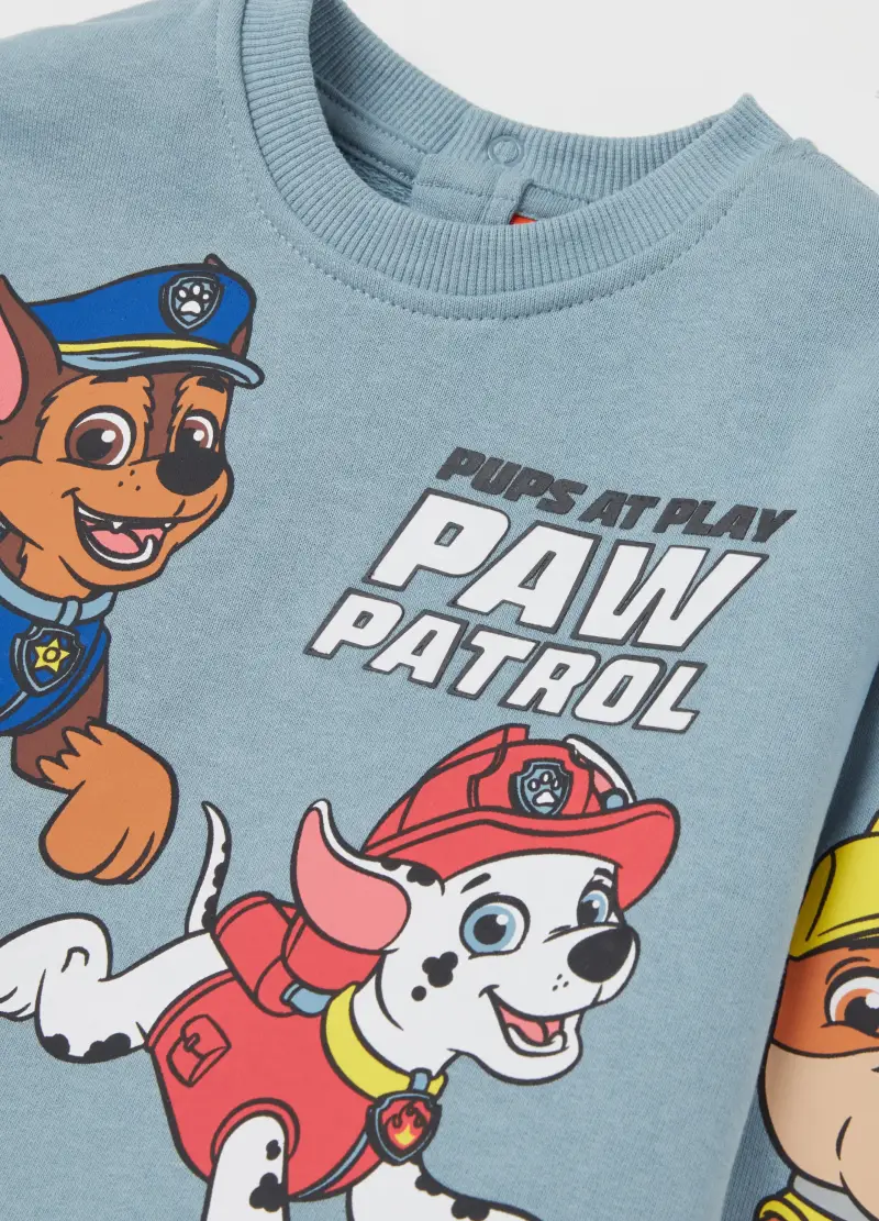 Felpa In Cotone Con Stampa Paw Patrol, Bambino, Azzurro miniatura 3