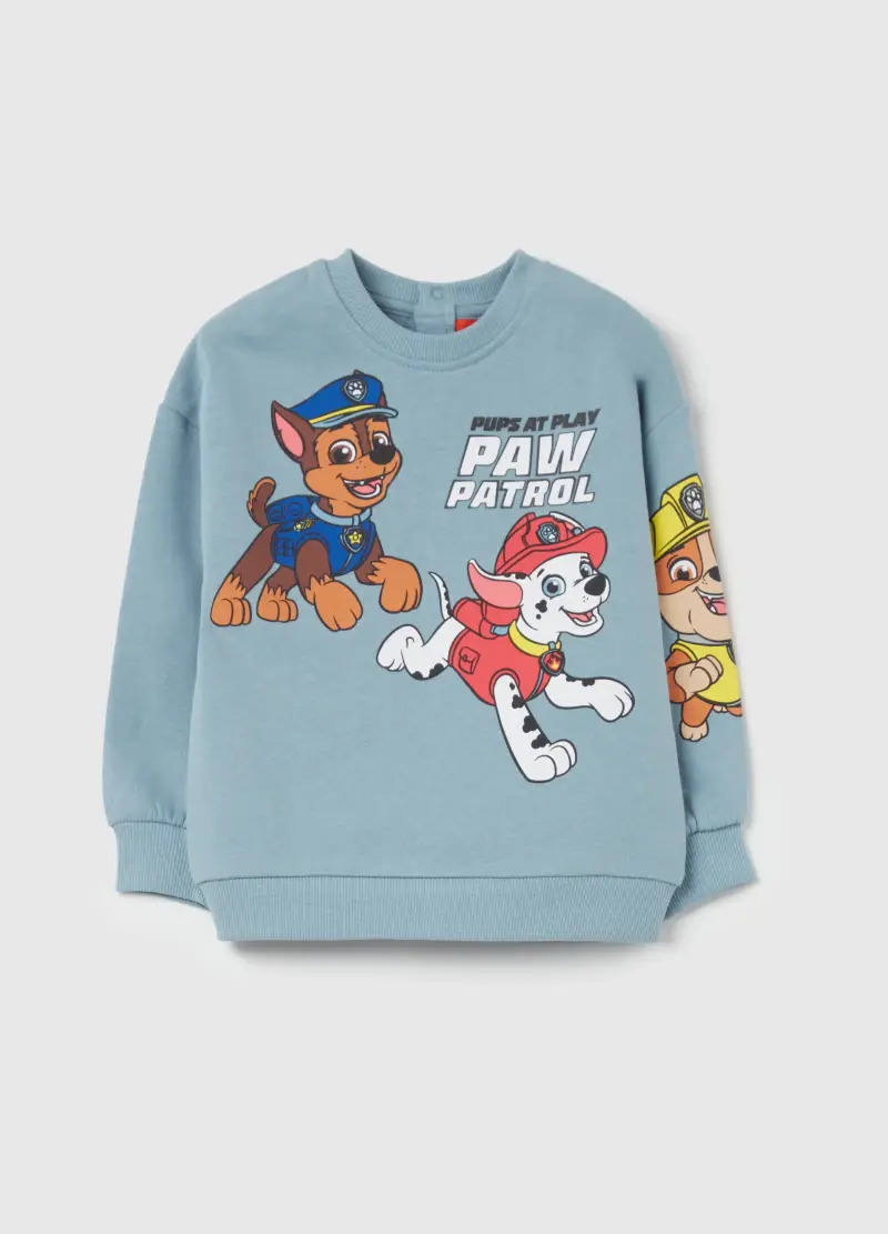 Felpa In Cotone Con Stampa Paw Patrol, Bambino, Azzurro
