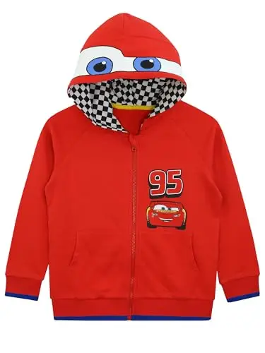 Disney Felpa Lightning McQueen | Maglietta Cars | Felpa Bambini | Rosso | 3