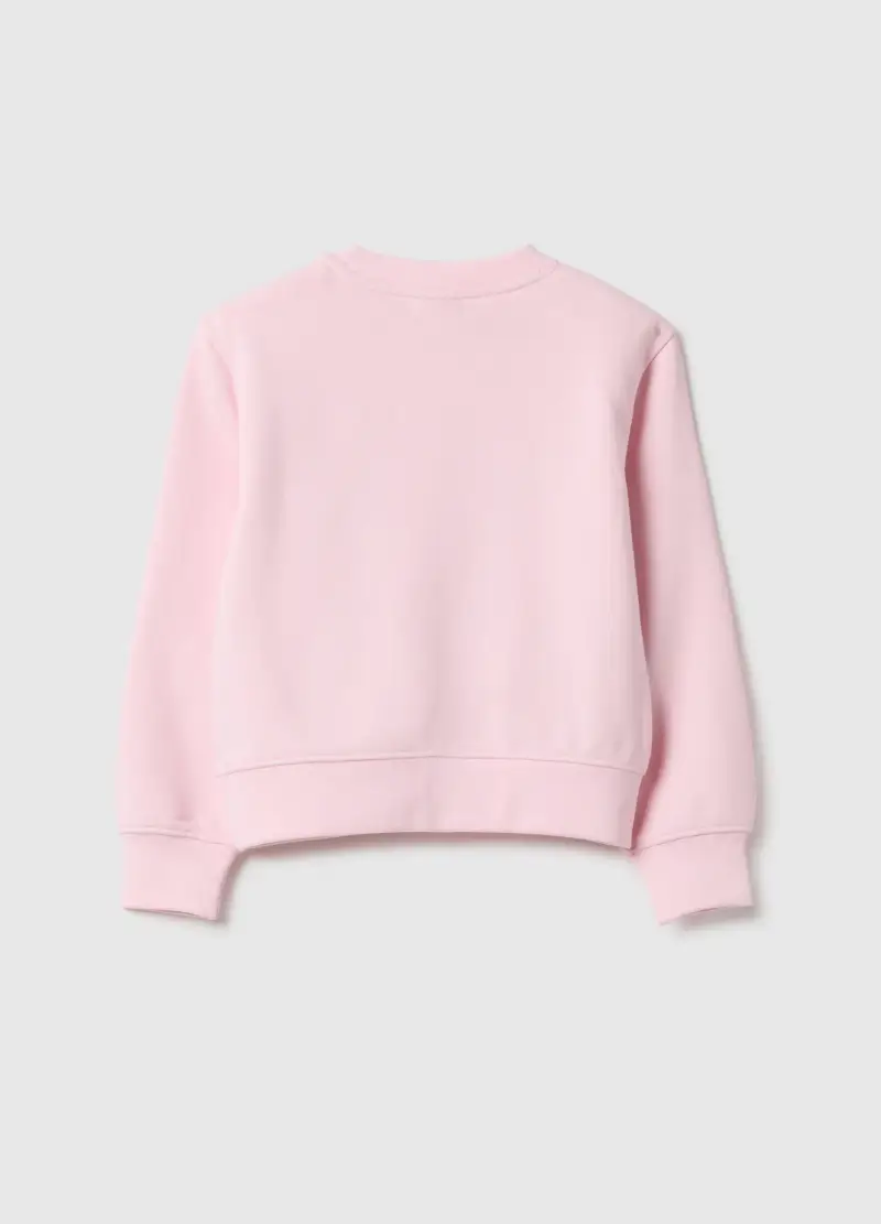 Felpa Rosa Da Bambina In Misto Cotone Regular Fit Con Stampa Disney, Rosa miniatura 2