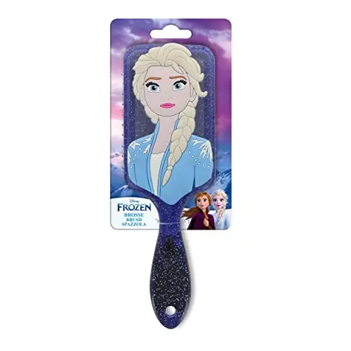 DISNEY Frozen II - Spazzola per capelli in silicone 3D ELSA La Regina delle Neve, tutti i tipi di capelli miniatura 3