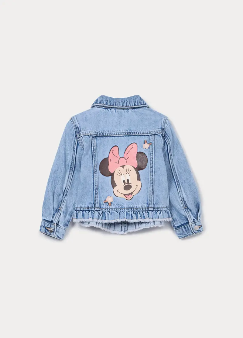 Giacca In Denim Di Puro Cotone Bimba, Bambina, Azzurro chiaro miniatura 2