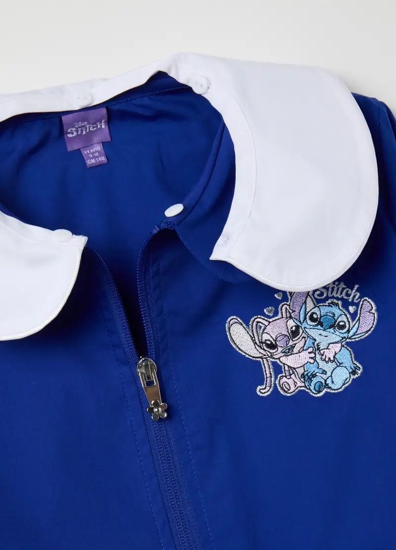 Grembiule Scolastico Da Bambina In Misto Cotone Con Ricamo Stitch, Multicolor miniatura 3