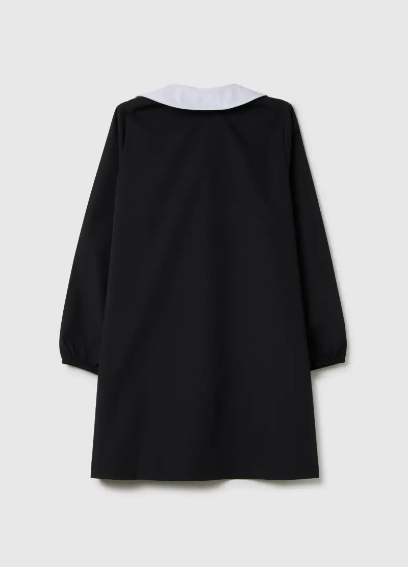 Grembiule Scolastico Da Bambina In Misto Cotone Multicolor Con Ricamo, Multicolor miniatura 2