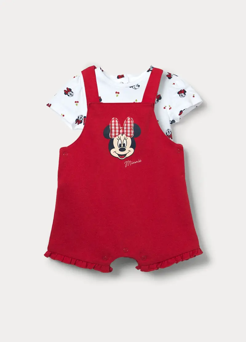 Jogging Set Disney In French Terry Di Puro Cotone Neonata, Rosso aragosta