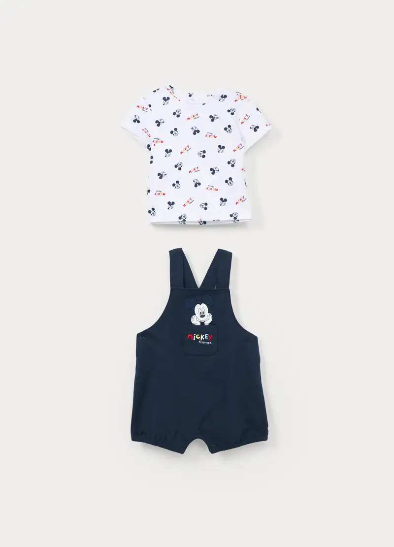 Jogging Set Disney In French Terry Di Puro Cotone Neonato, Blu scuro