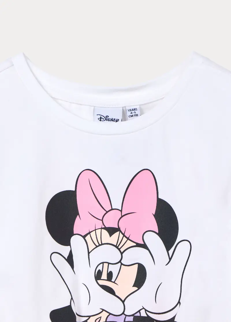 Jogging Set Disney In Jersey Di Cotone Stretch Bambina, Bianco/Nero miniatura 3