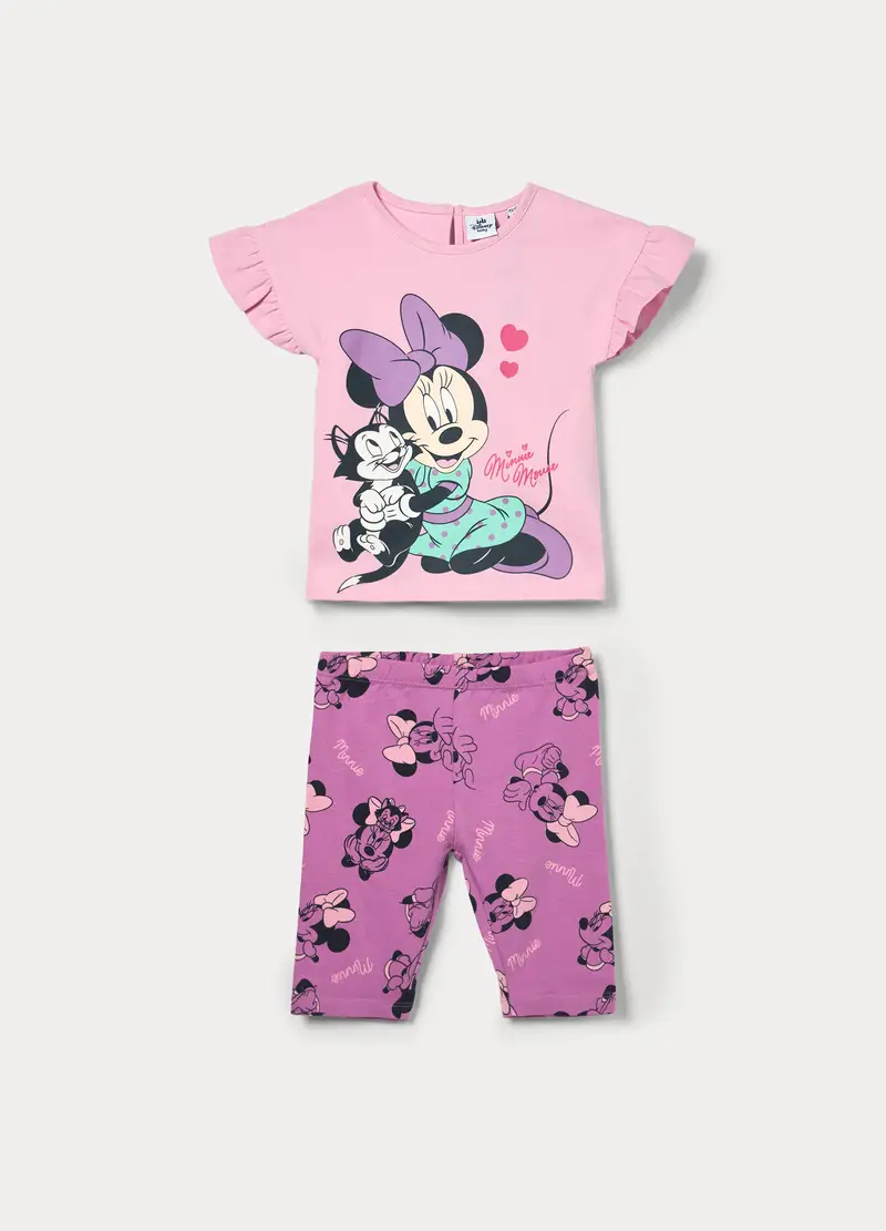 Jogging Set Disney In Jersey Di Cotone Stretch Bimba, Bambina, Rosa chiaro