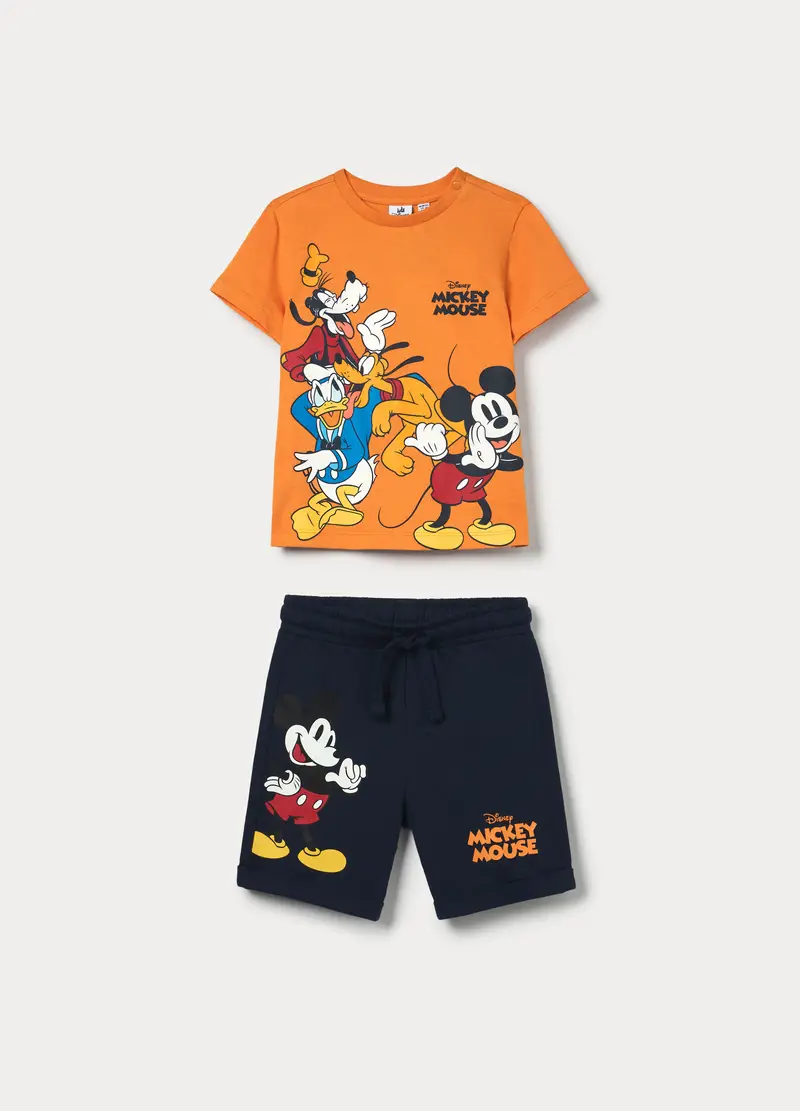 Jogging Set Disney In Jersey Di Puro Cotone Bimbo, Bambino, Arancione papaya