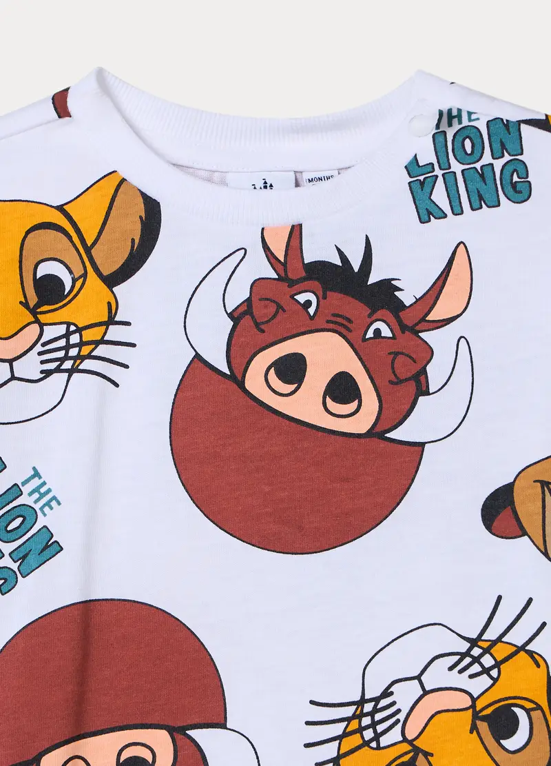 Jogging Set Disney In Jersey Di Puro Cotone Bimbo, Bambino, Bianco miniatura 3