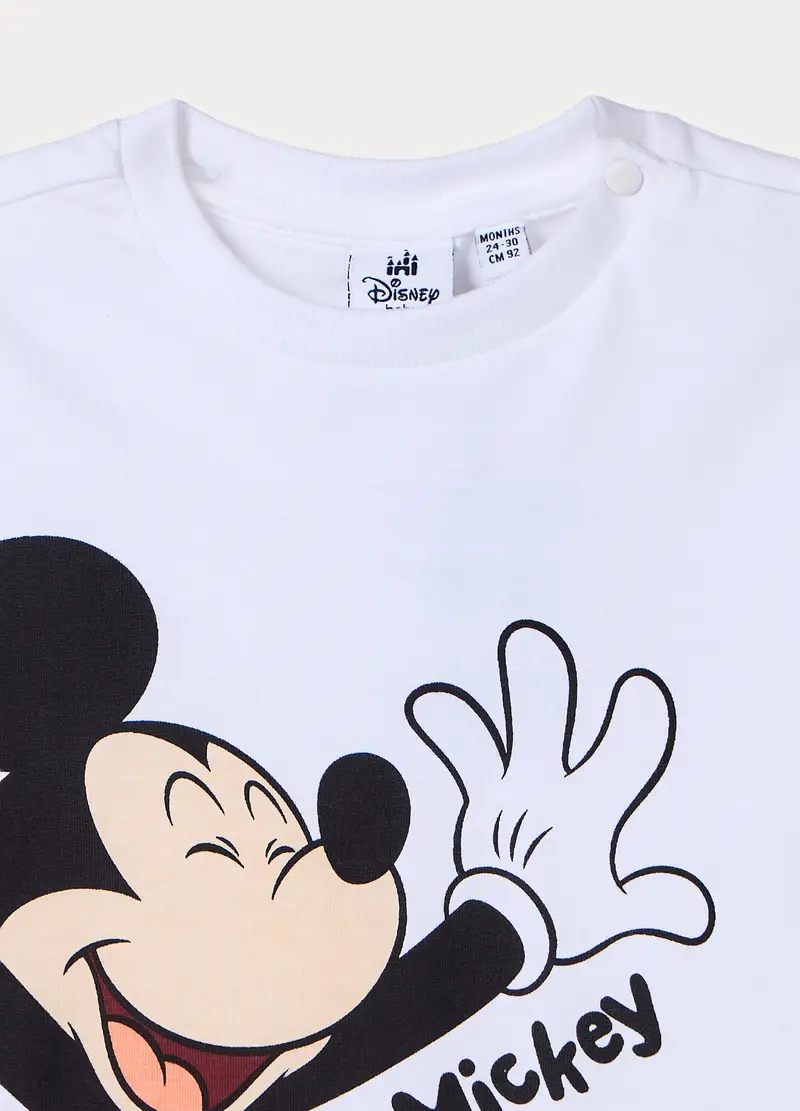 Jogging Set Disney In Jersey Di Puro Cotone Bimbo, Bambino, Bianco miniatura 3