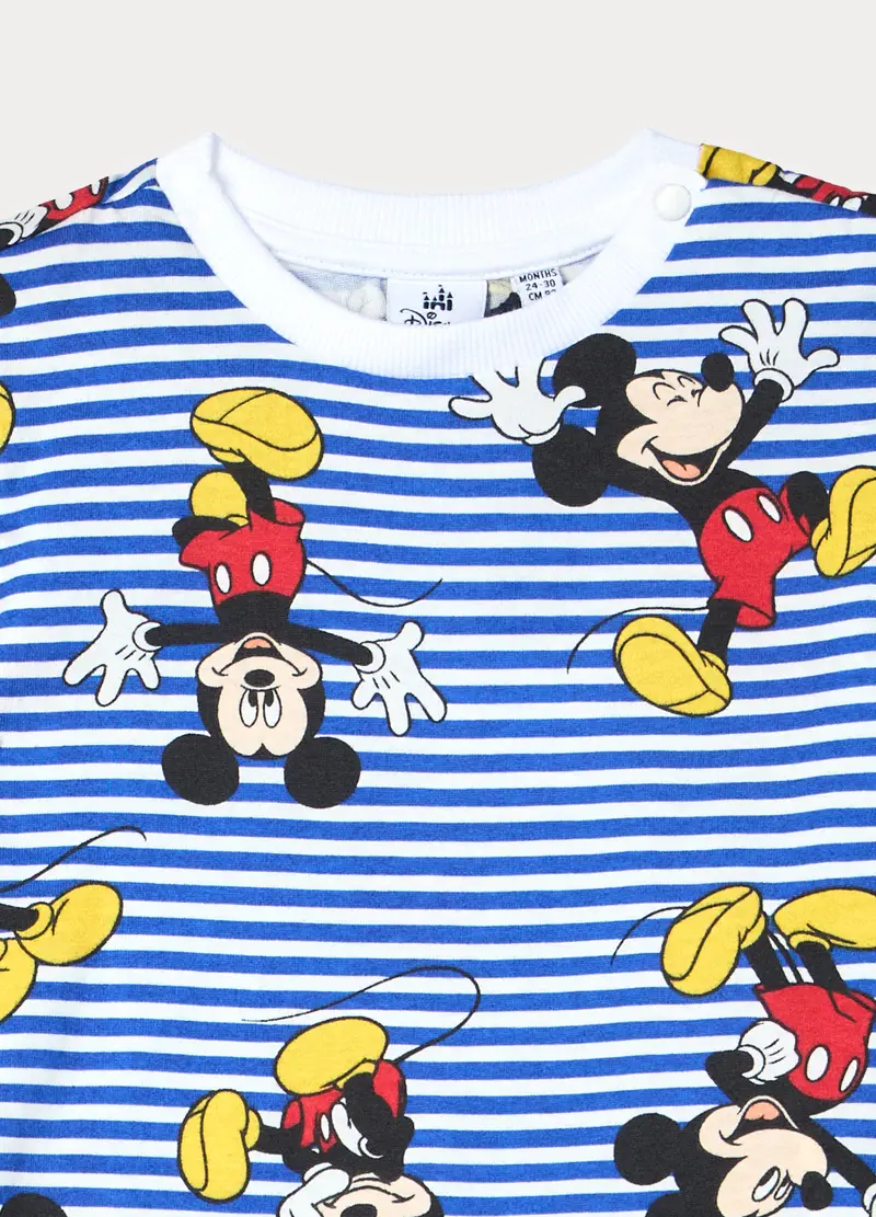 Jogging Set Disney In Jersey Di Puro Cotone Bimbo, Bambino, Bianco/Blu miniatura 3