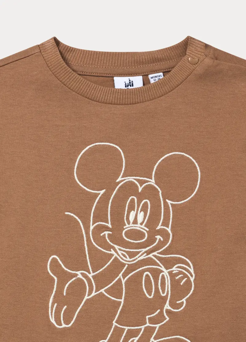 Jogging Set Disney In Jersey Di Puro Cotone Bimbo, Bambino, Marrone chiaro miniatura 3