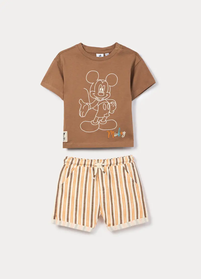 Jogging Set Disney In Jersey Di Puro Cotone Bimbo, Bambino, Marrone chiaro