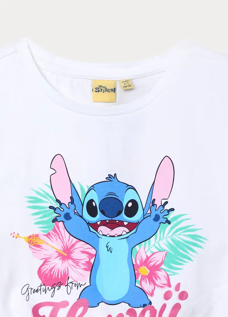 Jogging Set Disney In Jersey Misto Cotone Stretch Bambina, Bianco miniatura 3