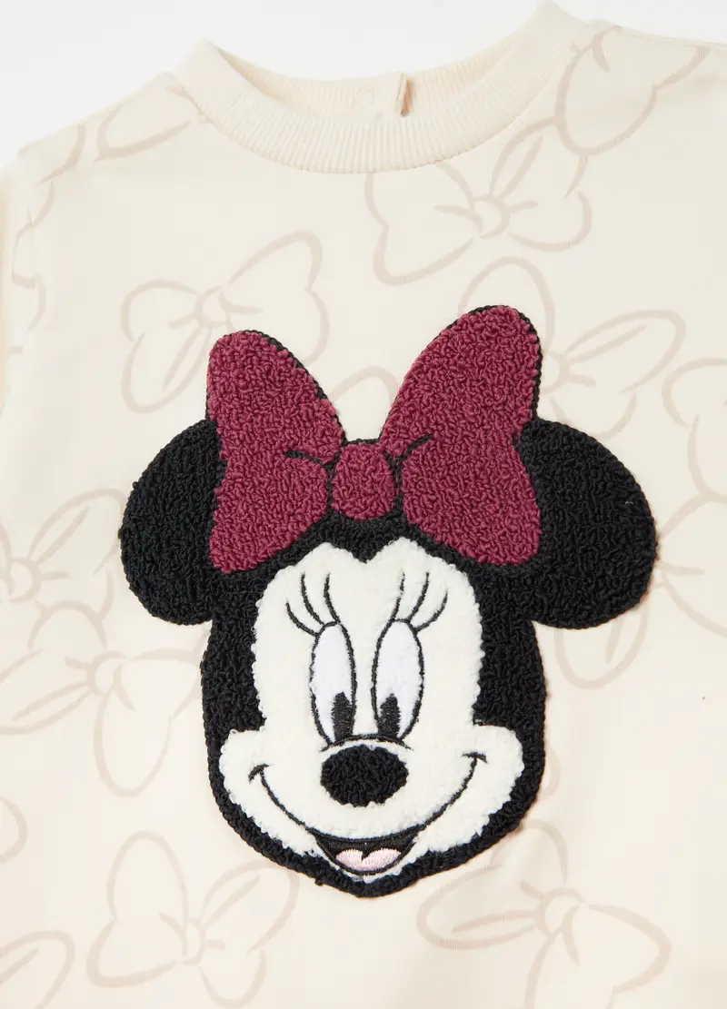 Jogging Set In Cotone Bio Con Stampa Minnie, Bambina, Multicolor miniatura 3