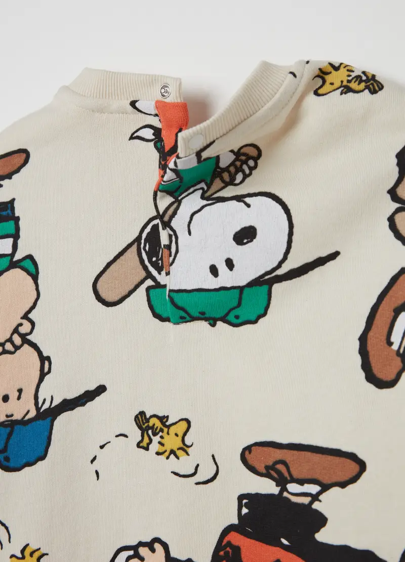 Jogging Set In Cotone Con Stampa Peanuts, Bambino, Bianco miniatura 3