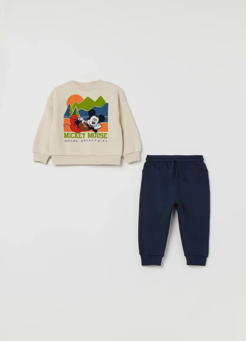 Jogging Set In Felpa Con Stampa Topolino, Bambino, Multicolor