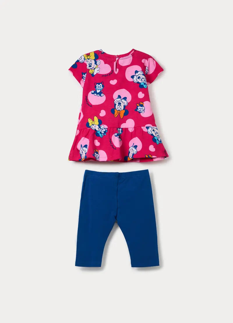 Jogging Set In Jersey Di Cotone Stretch Bimba, Bambina, Rosa fuxia miniatura 2