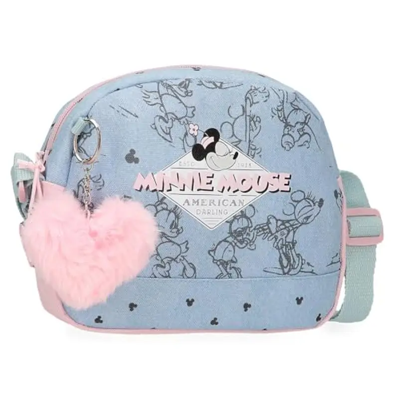 Disney Joumma Bags Minnie American Darling Custodie, tracolla, blu e rosa, organizzare e trasportare le matite e le