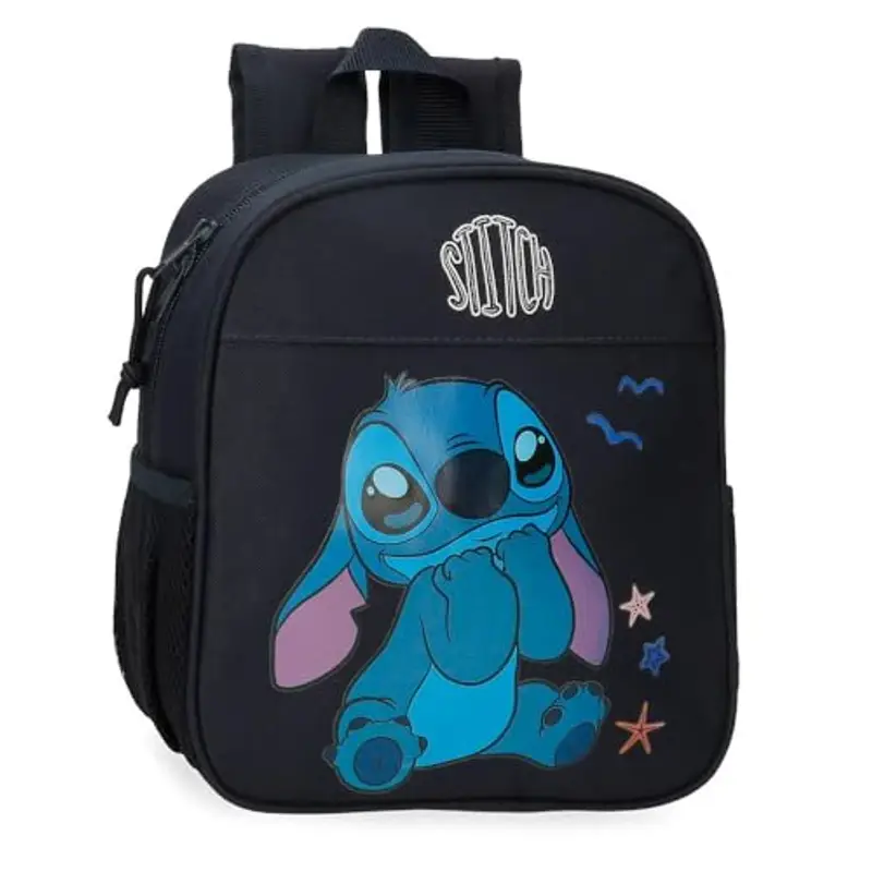 Disney Joumma Stitch Excited Zaino Prescolare Nero 21 x 25 x 10 cm Poliestere 5,25 L, Nero, Taglia unica, Zaino