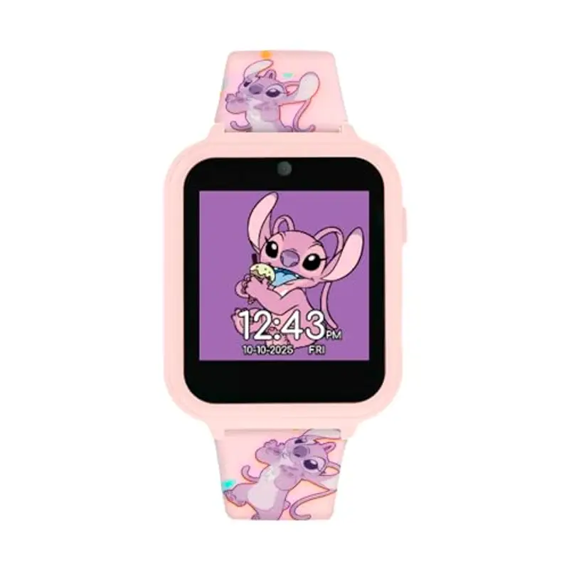 Disney LAS4088 Lilo & Stitch Angel - Orologio digitale interattivo con cinturino in silicone, colore: Rosa