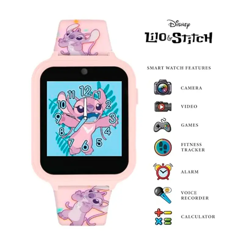 Disney LAS4088 Lilo & Stitch Angel - Orologio digitale interattivo con cinturino in silicone, colore: Rosa miniatura 2