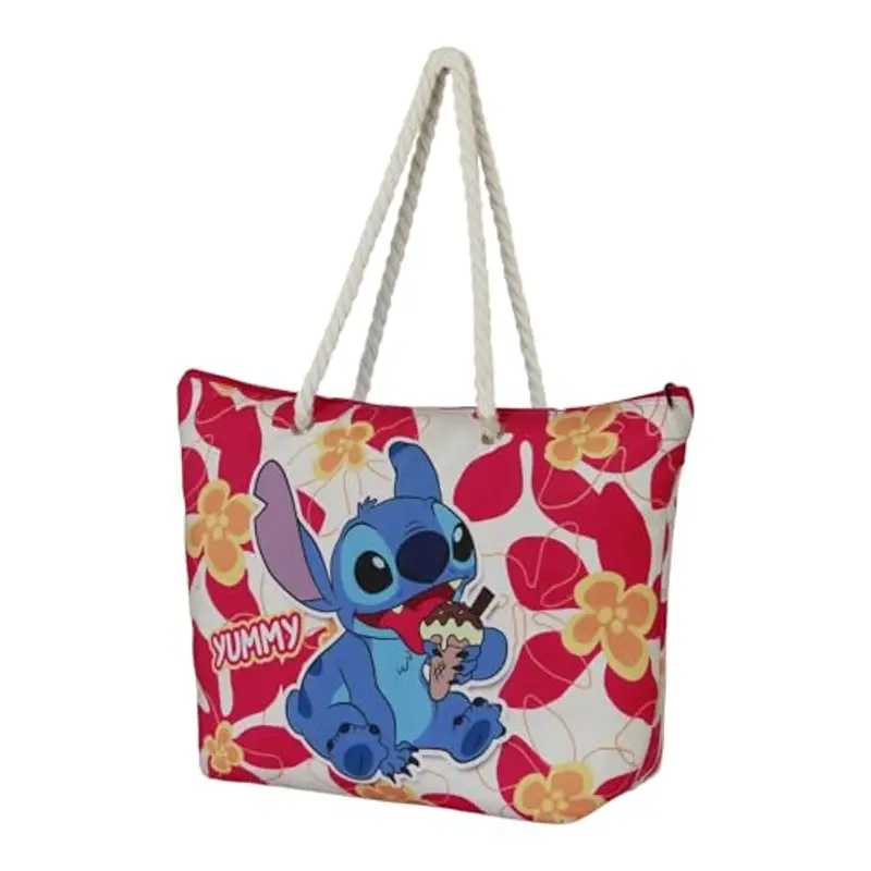 Disney Lilo e Stitch Ice Cream-Borsa da Spiaggia Soleil, Rosa, 52 x 37 cm