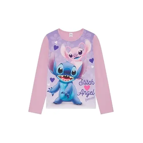Disney Lilo & Stitch - Pigiama da bambina, 2 pezzi, con Stitch e Angel, colore lilla, età 5-12 anni, Multicolore, 11 miniatura 2