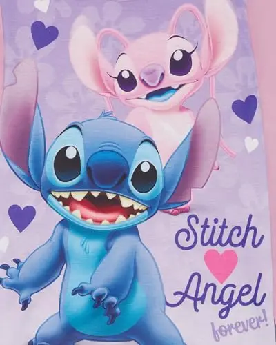 Disney Lilo & Stitch - Pigiama da bambina, 2 pezzi, con Stitch e Angel, colore lilla, età 5-12 anni, Multicolore, 11 miniatura 3