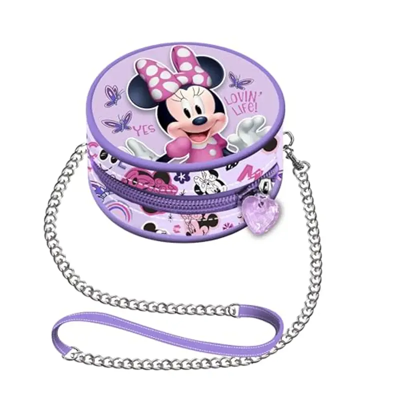 Disney Minni Mouse Frozen 2 Mini Borsa a Catena Rotonda, 9 x 9 cm, Lilla Butterflies