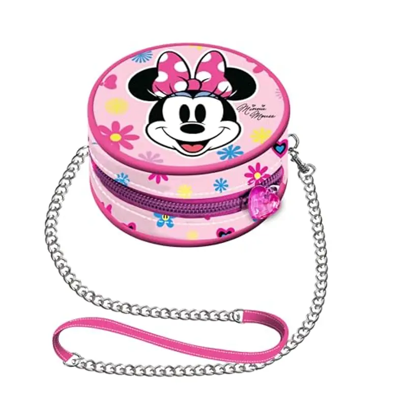 Disney Minni Mouse Frozen 2 Mini Borsa a Catena Rotonda, 9 x 9 cm, Rosa Floral