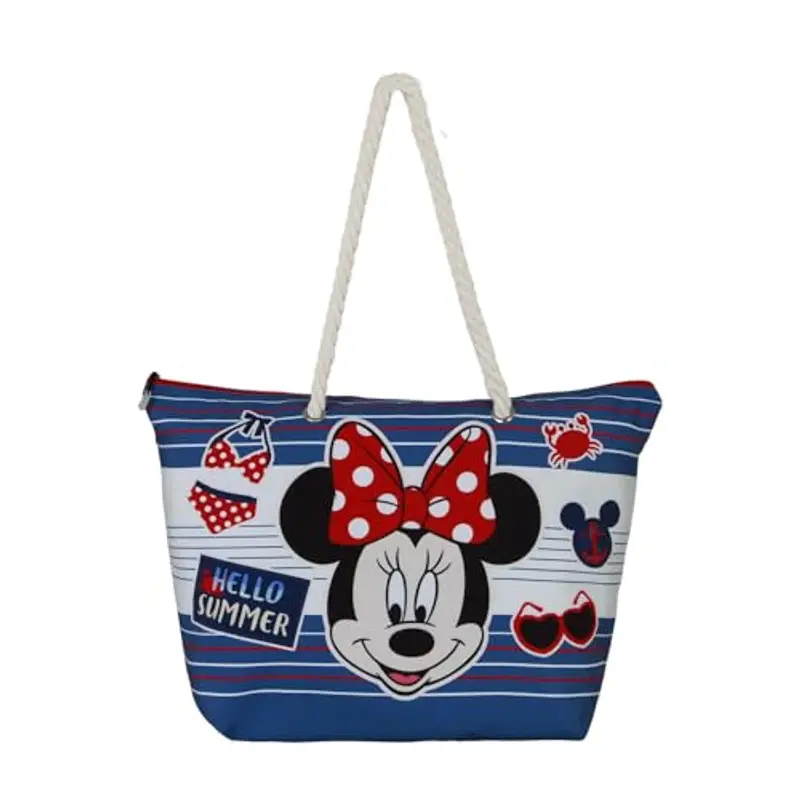 Disney Minni Mouse Summer-Borsa da Spiaggia Soleil, Blu, 52 x 37 cm miniatura 2