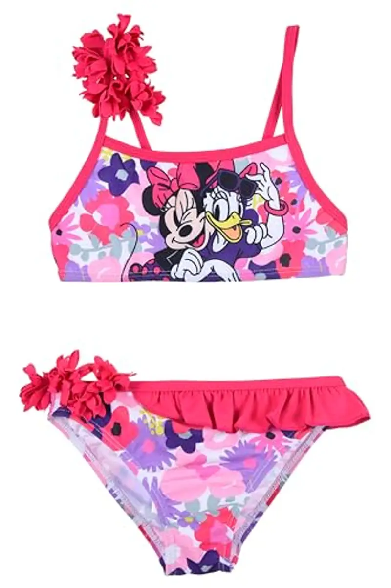 Disney Minnie Mouse e Daisy Bikini per Bambine, Costume da Bagno Estivo Due Pezzi per Bambina, Taglia 3 Anni | Rosa