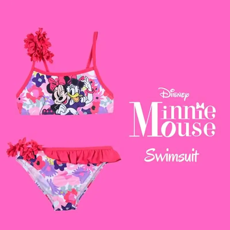 Disney Minnie Mouse e Daisy Bikini per Bambine, Costume da Bagno Estivo Due Pezzi per Bambina, Taglia 3 Anni | Rosa miniatura 3