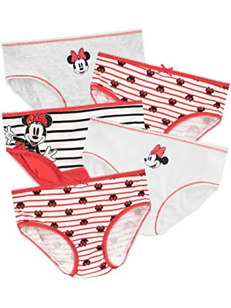 Disney Mutandine Confezione da 5 Minnie Mouse Rosso 18-24 Mesi