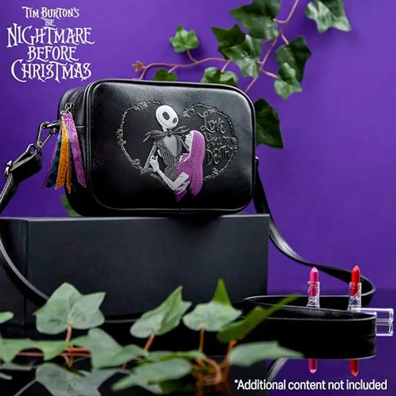 Disney Nightmare Before Christmas Borsetta Borsa Tracolla con Cinturino Regolabile Bambina(Nero) miniatura 2