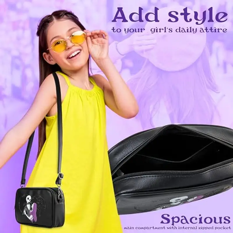 Disney Nightmare Before Christmas Borsetta Borsa Tracolla con Cinturino Regolabile Bambina(Nero) miniatura 3