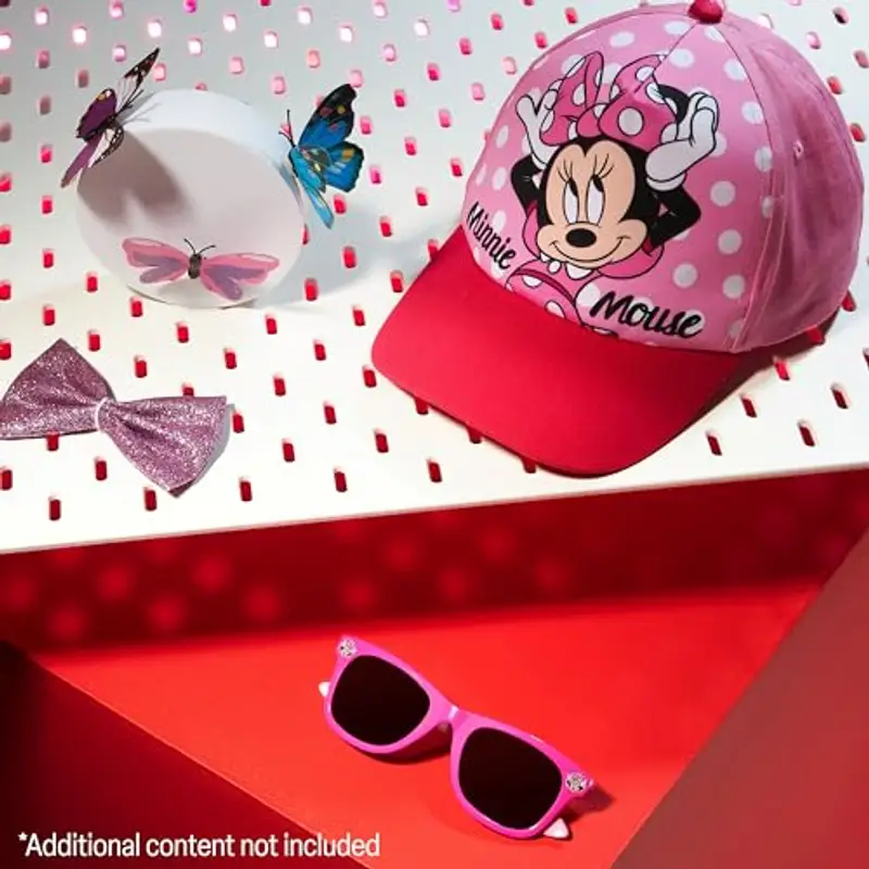 Disney Occhiali da Sole Bambina 100% UV e Regolabile Cappello Con Visiera (Rosa Minnie) miniatura 2