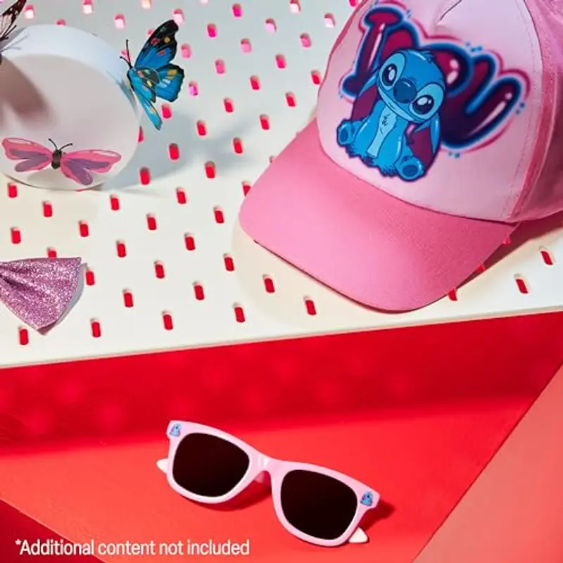 Disney Occhiali da Sole Bambina 100% UV e Regolabile Cappello Con Visiera (Rosa Stitch) miniatura 2