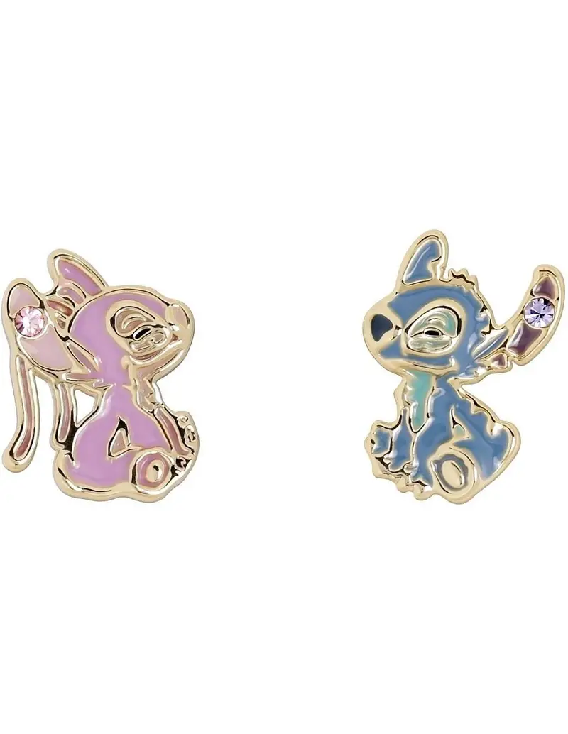 Orecchini DISNEY Stitch e Angel in ottone bicolore e smalti EF01504YRML.CS