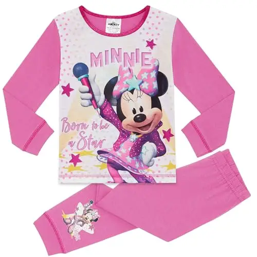 Disney Pigiama a Maniche Lunghe per Ragazze Minnie Mouse - 2-3 Anni: 98cm