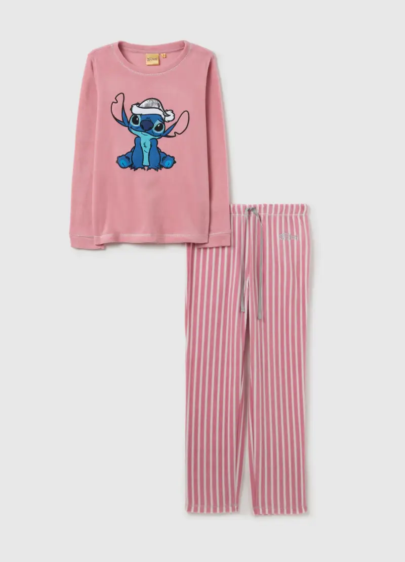 Pigiama A Righe Rosa Regular Fit Con Decorazione Disney, Donna, Rosa