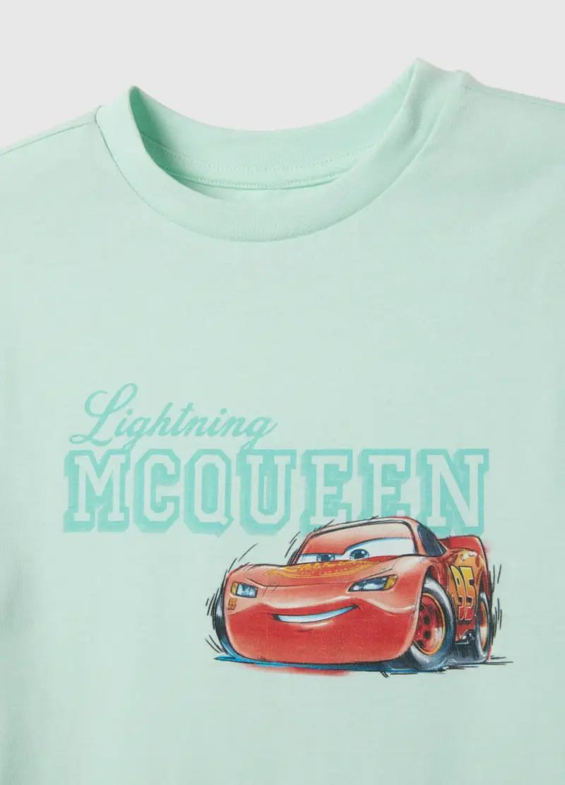 Pigiama Corto In Puro Cotone Verde Da Bambino Regular Fit Con Stampe, Verde miniatura 3