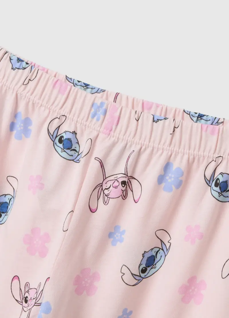 Pigiama In Puro Cotone Multicolor Regular Fit Con Stampa Stitch, Bambina, Multicolor miniatura 3